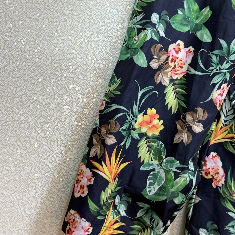 Susan Graver XL Tropical Floral Hooded Utility Jacket Zip Front - Picture 11 of 15